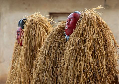 Goli Sacred Masks In Baule Tribe During A Ceremony Région Des Lacs Bomizanbo Ivory Coast A