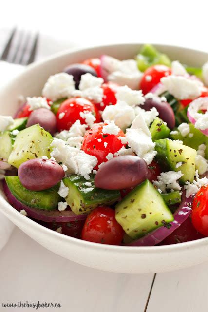 5 Minute Easy Greek Salad Recipe The Busy Baker