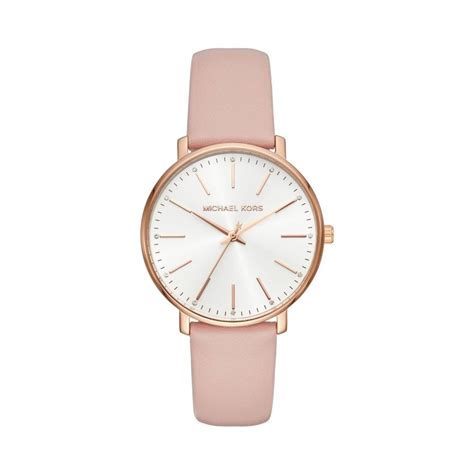 Michael Kors Pyper Rose Gold Ladies Watch With Pink Leather Strap