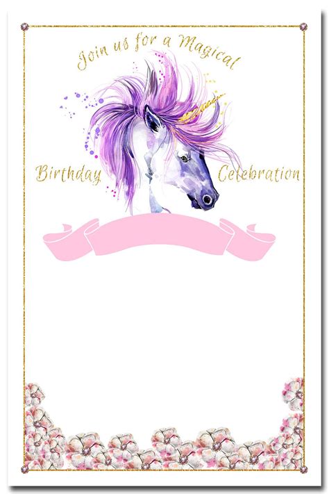 unicorn invitation templates designed  meet