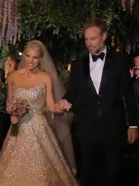 watch jessica simpson and eric johnson s first moment as husband and wife