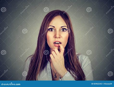 Portrait Surprised Amazed Young Woman Stock Photo Image Of Beautiful