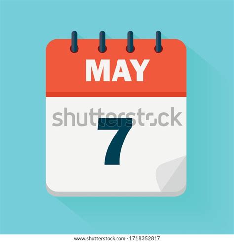 May 7th Daily Calendar Icon Vector Stock Vector Royalty Free