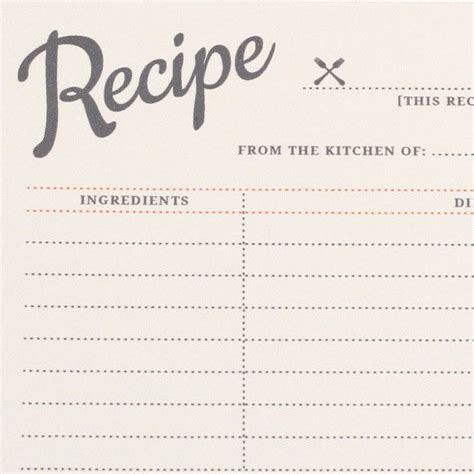 Fillable Recipe Card Template Latter