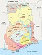 District map of ghana - Map of ghana showing districts (Western Africa ...