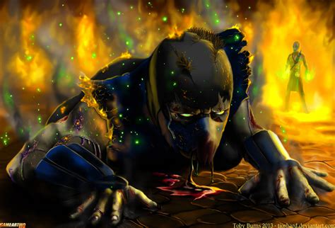 The shadowy demon of the netherrealm called noob saibot. Sub Zero changes to Noob Saibot in this Fan Art