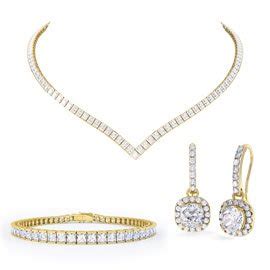 Princess Diamond Cz K Gold Plated Silver Jewelry Set Jian London Jewelry Sets
