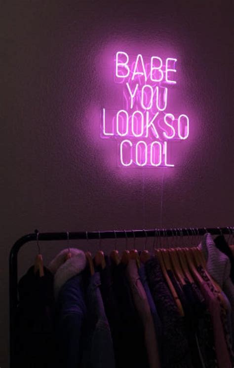 Babe You Look So Cool Glass Neon Sign Etsy Instagram Neonneon Shop Neon Signs Neon Etsy