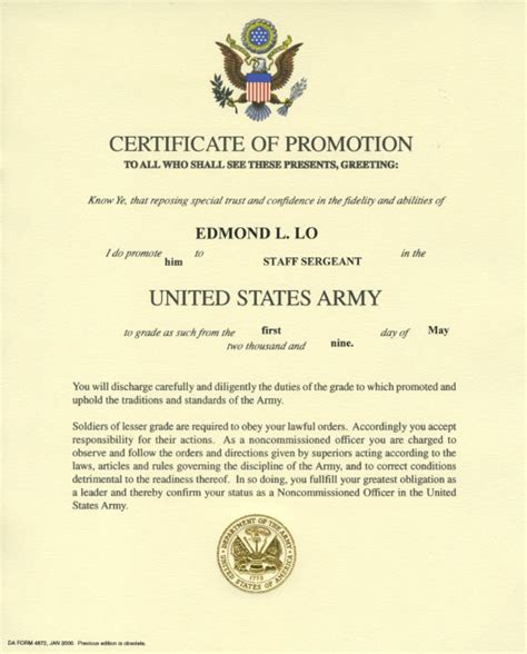 Officer Promotion Certificate Template 7 Templates Example