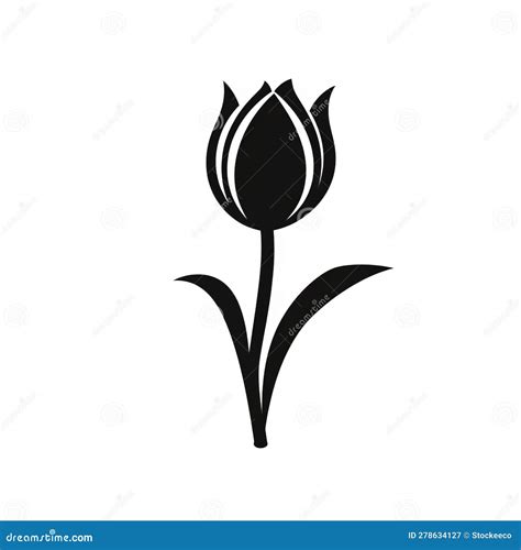 Tulip Silhouette Vector Flat Simple Identification Symbol Stock