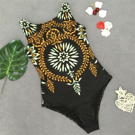 Buy HHJF Women Fashion Sexy Print One Piece Jumpsuit Beachwear