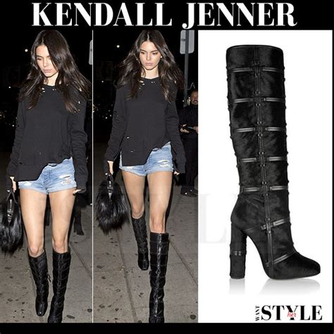 Kendall Jenner In Black Knee High Boots In West Hollywood On January 12