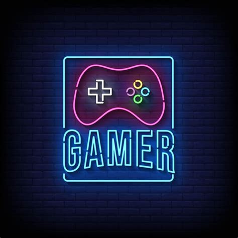 Premium Vector Gamer Neon Signs Style Text Vector