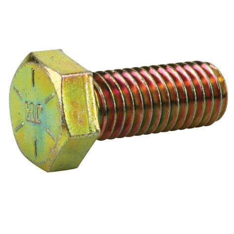 Everbilt 3 8 In 24 TPI X 1 1 2 In Yellow Zinc Plated Grade 8 Hex Bolt