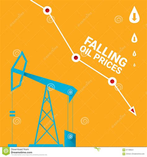 Oil Price Falling Down Graph Illustration Vector Stock Vector