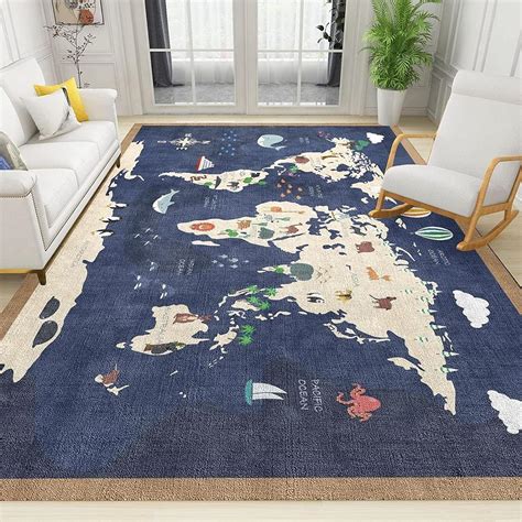 Continents Oceans World Map Area Rugs Education World Map