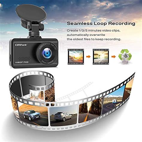 Campark Dash Cam 1080p Fhd Car Dashboard Camera Recorder With 170° Wide Angle Loop Recording G