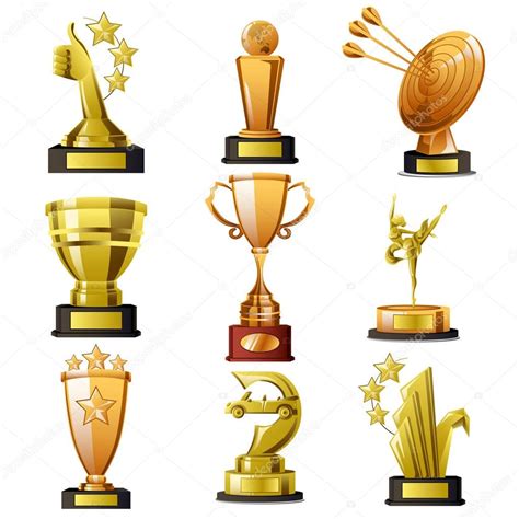 Gold Winning Trophy Designs — Stock Vector © Artisticco 138914450