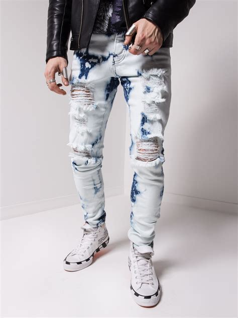 Save 10 Off Your Order This MONTH Bleached Denim Mens Jeans