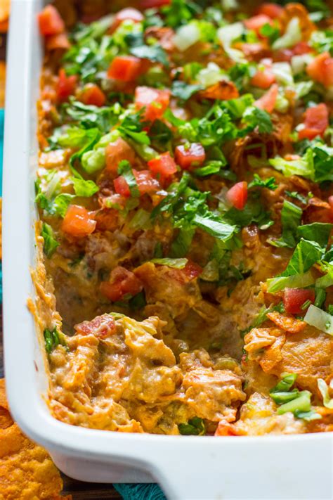 2 cups spicy nacho cheese doritos (use whatever flavor you want, but i like the cheese ones) instructions: Doritos Chicken Casserole | Gimme Delicious