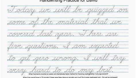 handwriting cursive worksheets