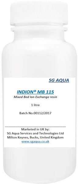 Mixed Bed Ion Exchange Resin Indion Mb115 1 Litre Sg Aqua Shop