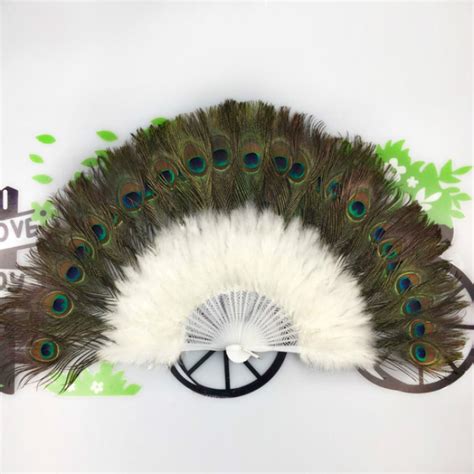 Hand Fan With Peacock Picture Vintage Accessoires Kleidung