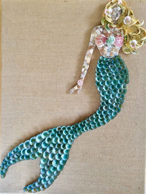 Seashell Mermaid Etsy In 2020 Handmade Mermaid Shell Crafts Diy