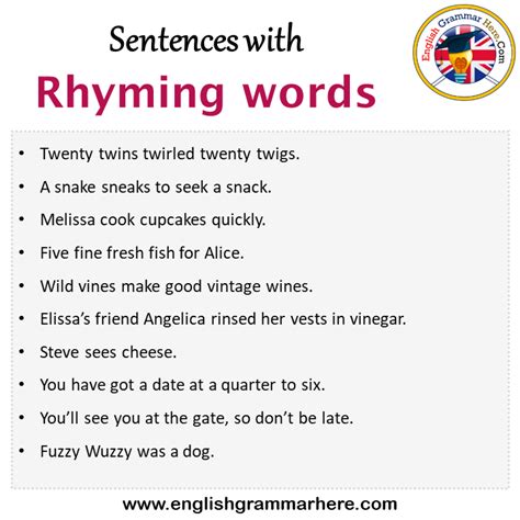 Rhyming Words In Sentences Worksheet Rhyming Words Rh