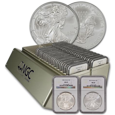 28 Pc 1986 2013 American Silver Eagle Complete Date Set Ngc Ms69