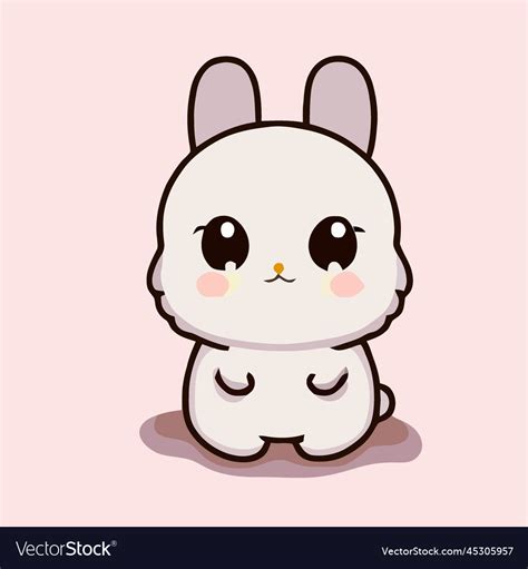 Cute Rabbit Rabbit Kawaii Chibi Drawing Style Vector Image