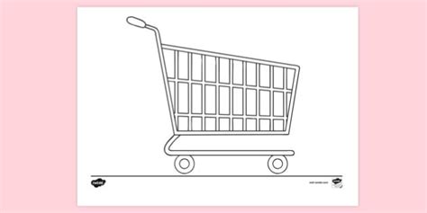 Free Shopping Trolley Colouring Sheet Twinkl Resources