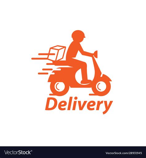 Motorbike Delivery Man Logo Icon Symbol Template Vector Image