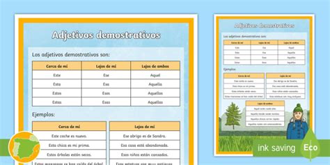 Adjetivos Demostrativos En Espanol