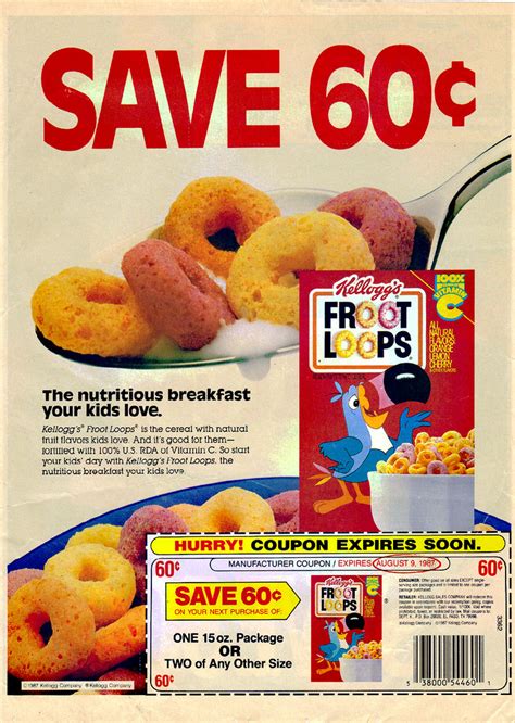 Kelloggs Froot Loops Save 60¢ 1987 View Large Flickr