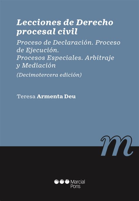 Lecciones De Derecho Procesal Civil De Teresa Armenta Deu