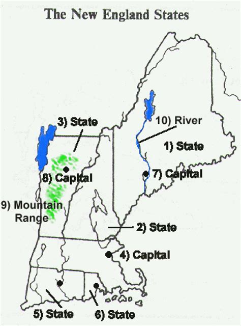 Free Printable Blank Map Of New England States New England States