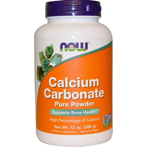 Now Foods Calcium Carbonate Powder 12 Oz 340 G By Iherb