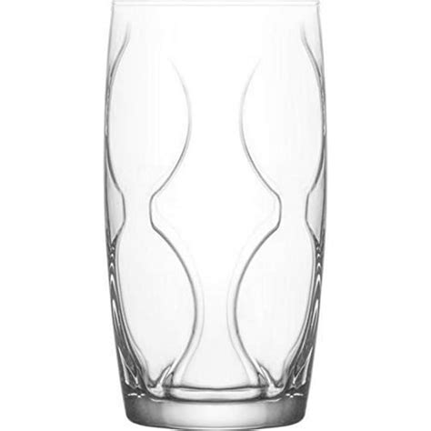 Lav Clear 12 25 Ounce Highball Drinking Glasses Beautiful Dimpled Design Durable