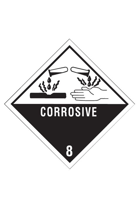 X Corrosive Hazard Class Label Per Roll