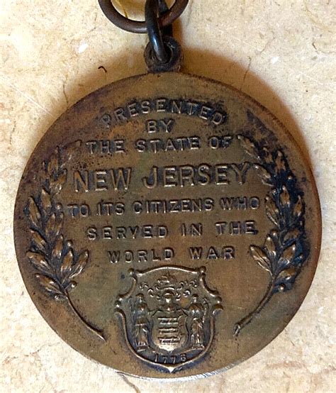 Original Ww1 New Jersey 1917 1918 Victory Medal Wribbon Ebay
