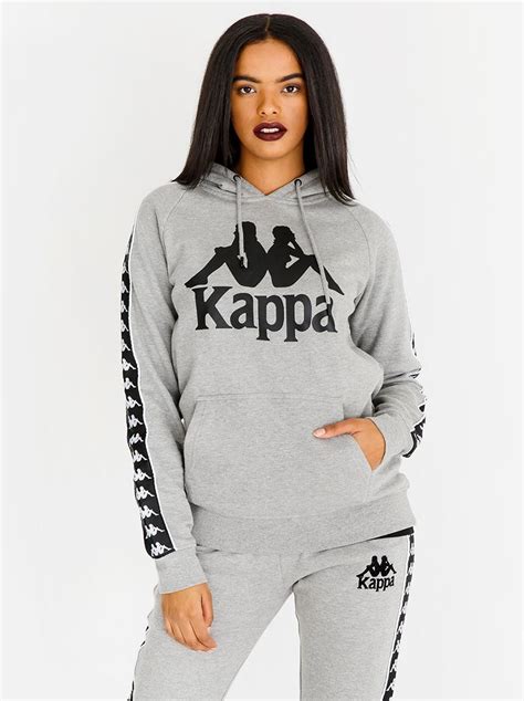 Banda Authentic Hoody Grey Melange Kappa Hoodies Sweats And Jackets