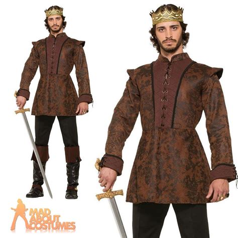 Details About Adult Deluxe Medieval Kings Coat Mens Book Week Day Fancy Dress Outfit New Fancy