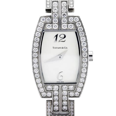 Tiffany And Co Tonneau Diamond Ladies Watch 18k White Gold Boca Raton