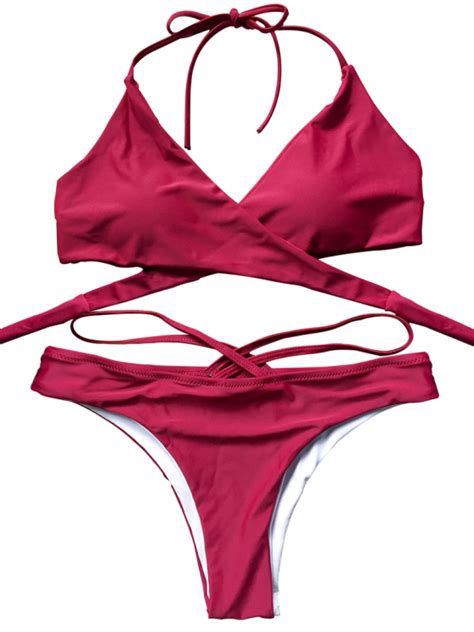 double side crossover bikini swimwear red s summer swimwear swimwear beachwear bikini