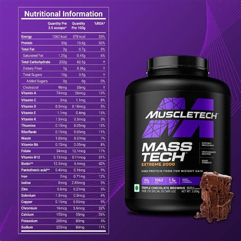 Muscletech Mass Tech Extreme 2000 Triple Chocolate Brownie Flavour