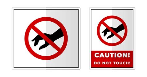 Please Do Not Touch Prohibition Sign Label Symbol Icon Vector