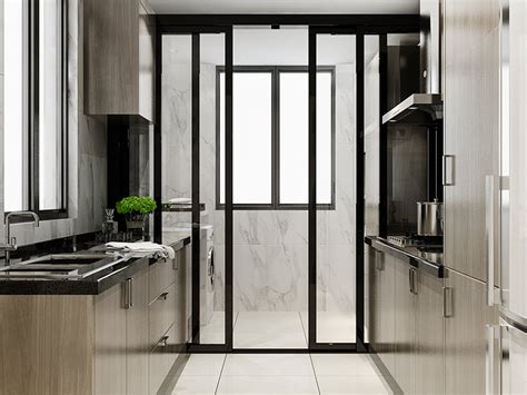 Efficient And Elegant Sliding Doors For A Functional Kitchen