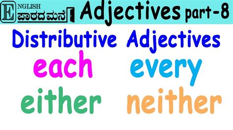 Distributive Adjectives Youtube