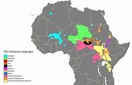 nilo-saharan language family | Language map, Africa map, Physical geography